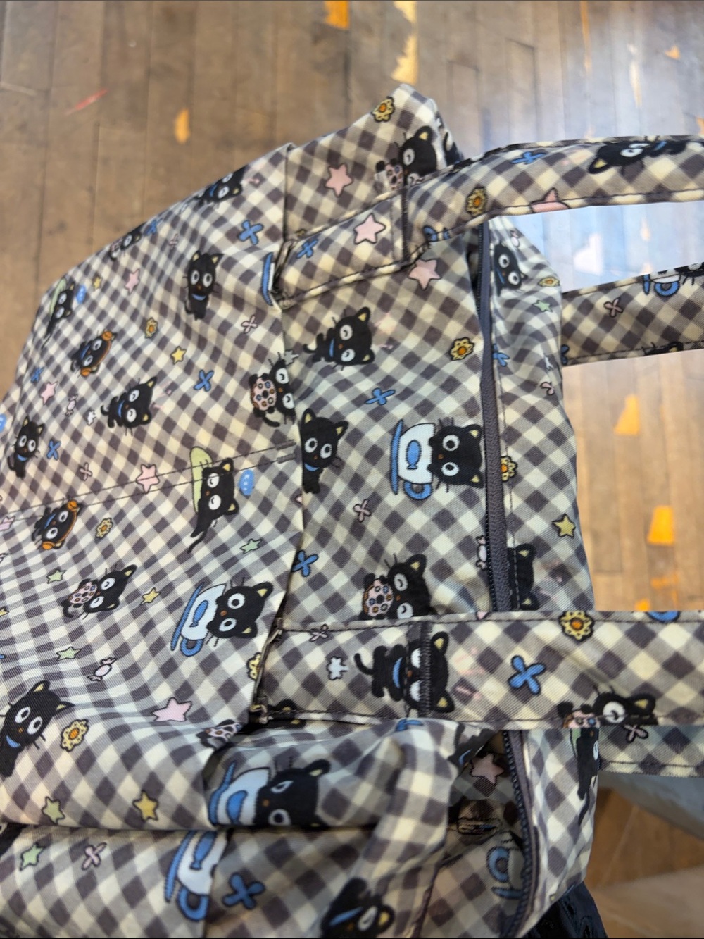 Baggu Chococat Everyday Cloud Bag Grey Gingham BAGGU SANRIO Chococat Baggu